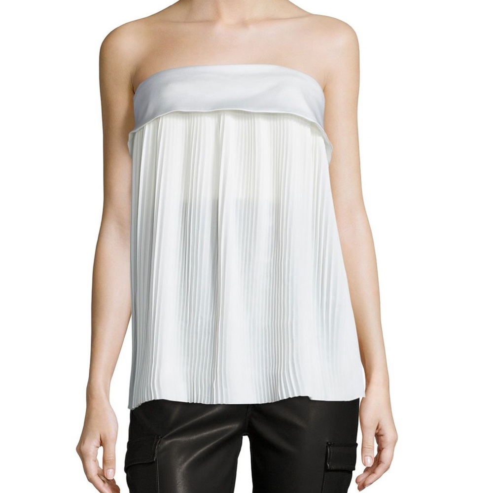 strapless white top